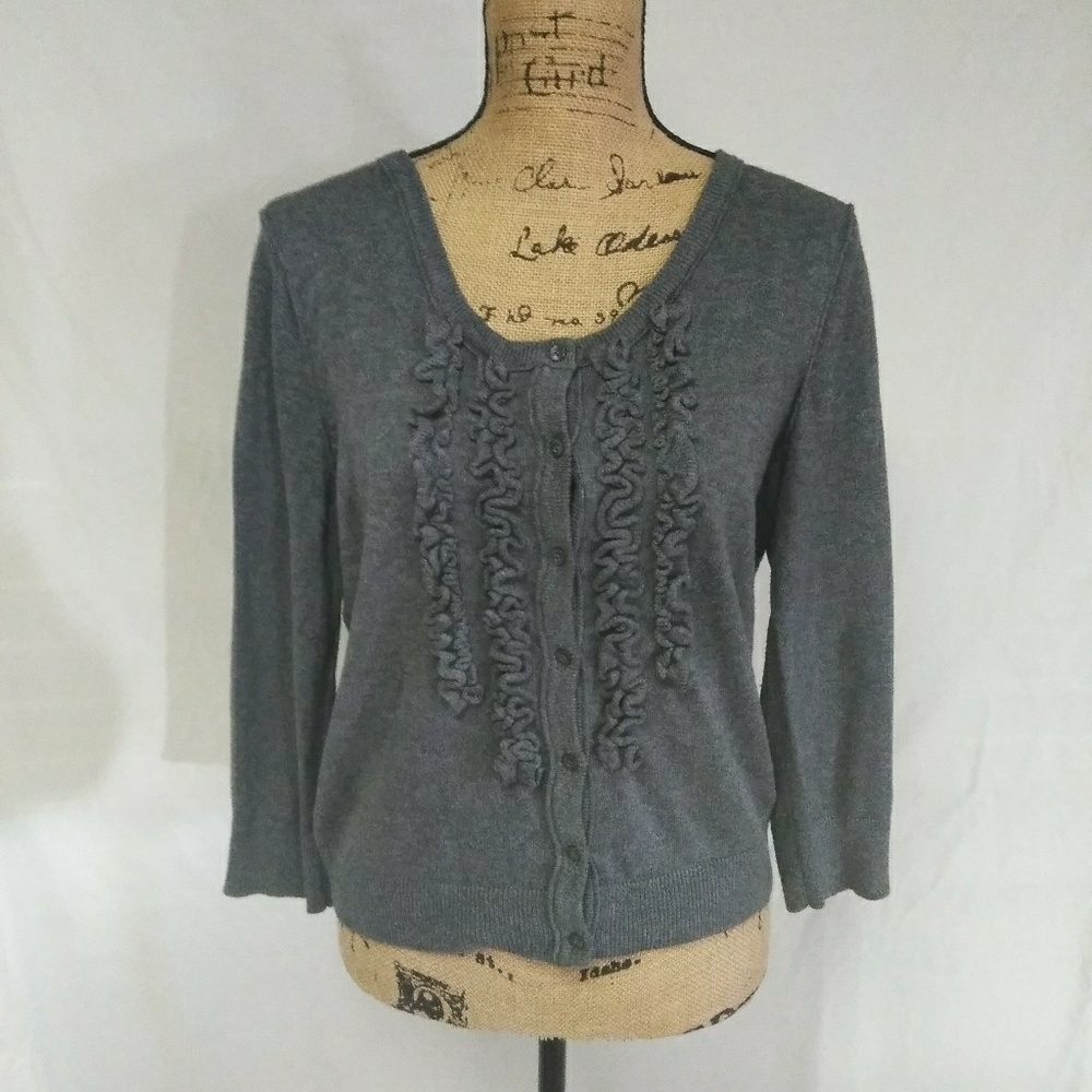 Gray button up sweater